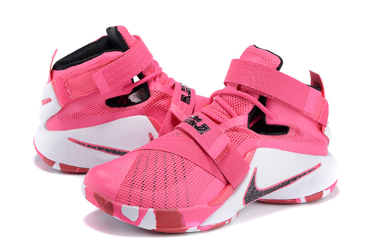 Nike LeBron Solider 9 Breast Cancer Basketball Shoes - Click Image to Close